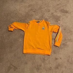 Orange sweater stripes on the side